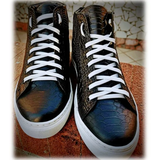 Jovanny Capri Shoes-- Boot Sneakers Shoes - Patina Effect - Handmade in Italy - Leather Shoes - Luxury High Quality - Avvenice