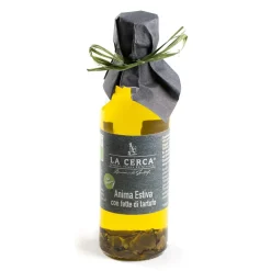 La Cerca - Tartufi Biologici Preserved Foods|Oil & Vinegar-La Cerca - Anima Bianca - Truffle Oil - Black Truffle Flakes - Truffle Condiments - Truffle Excellence - Organic Vegan - 100 ml - Avvenice