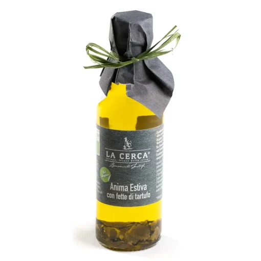 La Cerca - Tartufi Biologici Preserved Foods|Oil & Vinegar-La Cerca - Anima Bianca - Truffle Oil - Black Truffle Flakes - Truffle Condiments - Truffle Excellence - Organic Vegan - 100 ml - Avvenice
