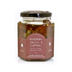 La Nicchia - Pantelleria Preserved Foods-La Nicchia - Capers of Pantelleria since 1949 - Sun-Dried Tomatoes and Capers in Extra-Virgin Olive Oil - 240 g - Avvenice