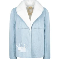 La Prima Luxury Jackets-- La Prima - Light Blue - Vison Fur 8mm Shaved With White Mink - Fur Coat - Luxury Exclusive Collection - Avvenice