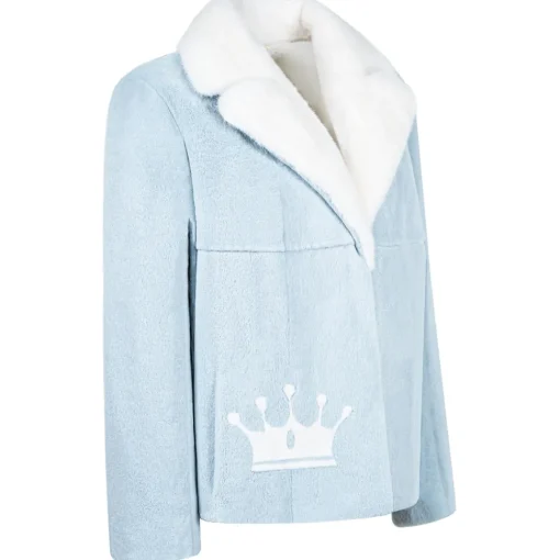 La Prima Luxury Jackets-- La Prima - Light Blue - Vison Fur 8mm Shaved With White Mink - Fur Coat - Luxury Exclusive Collection - Avvenice