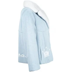 La Prima Luxury Jackets-- La Prima - Light Blue - Vison Fur 8mm Shaved With White Mink - Fur Coat - Luxury Exclusive Collection - Avvenice