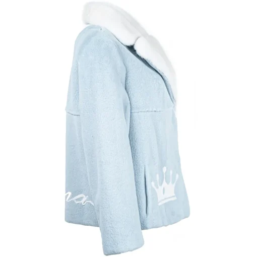La Prima Luxury Jackets-- La Prima - Light Blue - Vison Fur 8mm Shaved With White Mink - Fur Coat - Luxury Exclusive Collection - Avvenice
