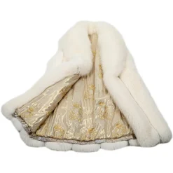 La Prima Luxury Jackets-- Regina - Fox Shadow Fur with Python Hand Painted Inserts and 18 kt Gold Hooks - Luxury Exclusive Collection - Avvenice