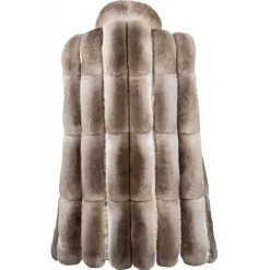 La Prima Luxury Jackets-- Soffio Beige - Beige Leather Gillet - 18 kt Gold Hooks - Fur Coat - Luxury Exclusive Collection - Avvenice