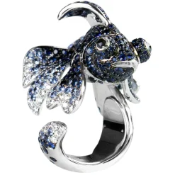 La Prima Luxury Rings-- The Sapphire Blue Fish - Jewelry - Luxury Exclusive Collection - Avvenice