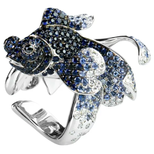 La Prima Luxury Rings-- The Sapphire Blue Fish - Jewelry - Luxury Exclusive Collection - Avvenice