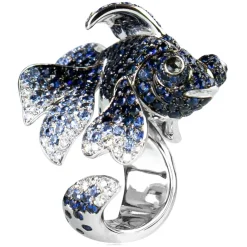 La Prima Luxury Rings-- The Sapphire Blue Fish - Jewelry - Luxury Exclusive Collection - Avvenice