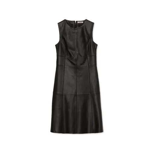 La Rando Dresses-- Berazategui Dress - Soft Lambskin - Black - Artisan Dress - Luxury High Quality Leather - Avvenice