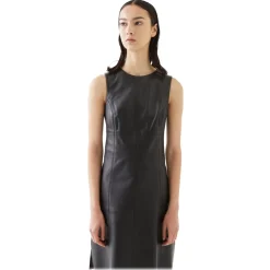 La Rando Dresses-- Berazategui Dress - Soft Lambskin - Black - Artisan Dress - Luxury High Quality Leather - Avvenice