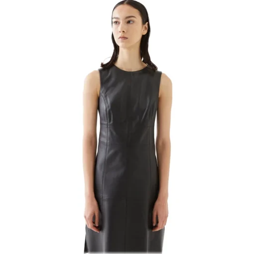 La Rando Dresses-- Berazategui Dress - Soft Lambskin - Black - Artisan Dress - Luxury High Quality Leather - Avvenice