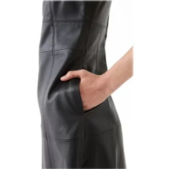 La Rando Dresses-- Berazategui Dress - Soft Lambskin - Black - Artisan Dress - Luxury High Quality Leather - Avvenice