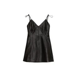 La Rando Dresses-- Bragado Dress - Soft Lambskin - Black - Artisan Dress - Luxury High Quality Leather - Avvenice