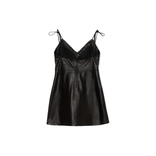 La Rando Dresses-- Bragado Dress - Soft Lambskin - Black - Artisan Dress - Luxury High Quality Leather - Avvenice