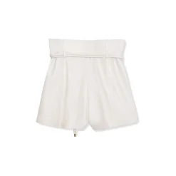 La Rando Trousers-- Campana Shorts - Lambskin Leather - White - Luxury High Quality Leather - Avvenice