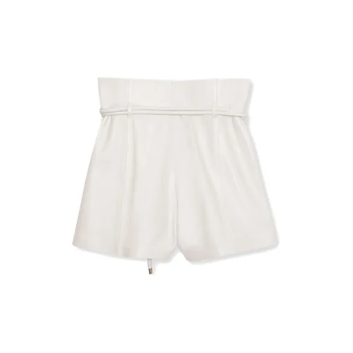 La Rando Trousers-- Campana Shorts - Lambskin Leather - White - Luxury High Quality Leather - Avvenice