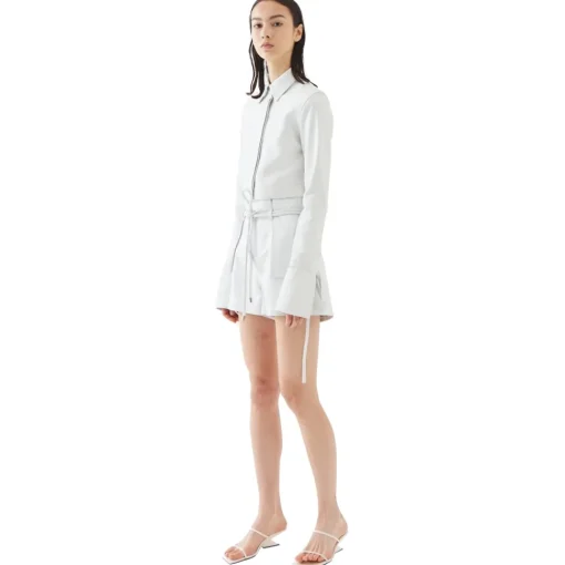 La Rando Trousers-- Campana Shorts - Lambskin Leather - White - Luxury High Quality Leather - Avvenice