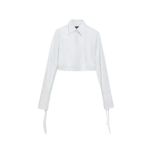 La Rando Shirts-- Concordia Shirt - Lambskin Leather - White - Artisan Shirts - Luxury High Quality Leather - Avvenice