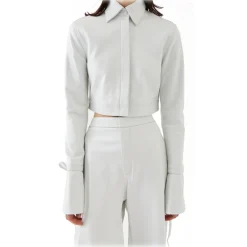 La Rando Shirts-- Concordia Shirt - Lambskin Leather - White - Artisan Shirts - Luxury High Quality Leather - Avvenice