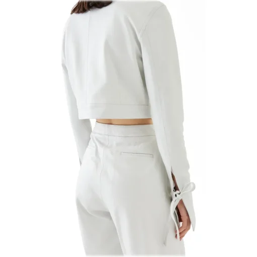 La Rando Shirts-- Concordia Shirt - Lambskin Leather - White - Artisan Shirts - Luxury High Quality Leather - Avvenice