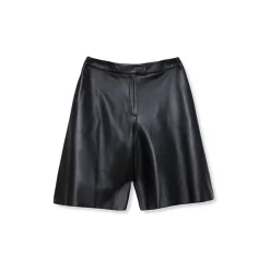 La Rando Trousers-- Florida Shorts - Lambskin Leather - Black - Luxury High Quality Leather - Avvenice