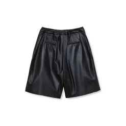 La Rando Trousers-- Florida Shorts - Lambskin Leather - Black - Luxury High Quality Leather - Avvenice