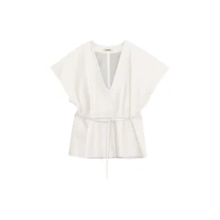 La Rando Tops-- Lezama Top - Lambskin Leather - White - Artisan Top - Luxury High Quality Leather - Avvenice