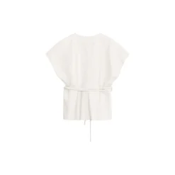 La Rando Tops-- Lezama Top - Lambskin Leather - White - Artisan Top - Luxury High Quality Leather - Avvenice