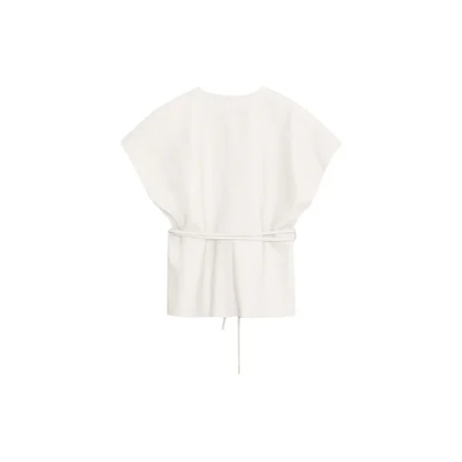 La Rando Tops-- Lezama Top - Lambskin Leather - White - Artisan Top - Luxury High Quality Leather - Avvenice