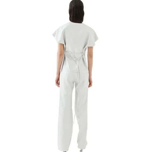 La Rando Tops-- Lezama Top - Lambskin Leather - White - Artisan Top - Luxury High Quality Leather - Avvenice