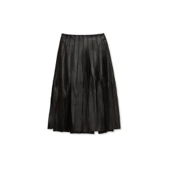 La Rando Skirts-- Lobos Skirt - Soft Lambskin - Black - Artisan Skirt - Luxury High Quality Leather - Avvenice
