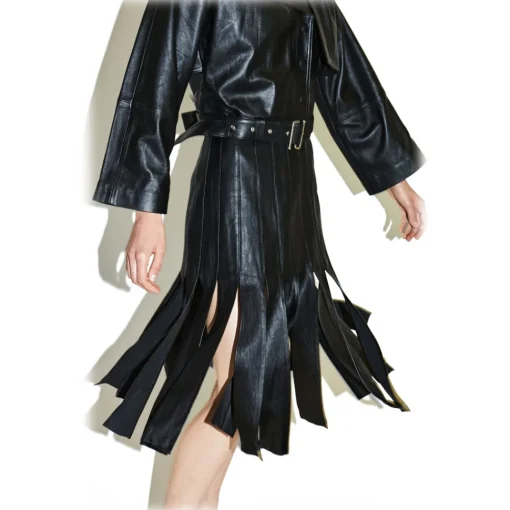 La Rando Skirts-- Lobos Skirt - Soft Lambskin - Black - Artisan Skirt - Luxury High Quality Leather - Avvenice