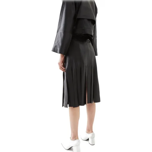 La Rando Skirts-- Lobos Skirt - Soft Lambskin - Black - Artisan Skirt - Luxury High Quality Leather - Avvenice