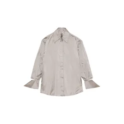 La Rando Shirts-- Longchamps Shirt - Silk - Pearl Grey - Artisan Shirts - Luxury High Quality Leather - Avvenice