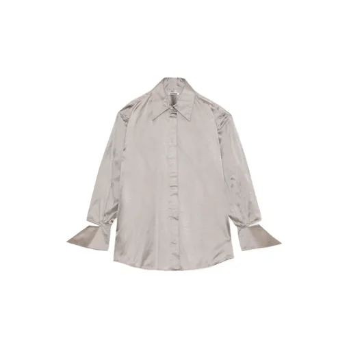 La Rando Shirts-- Longchamps Shirt - Silk - Pearl Grey - Artisan Shirts - Luxury High Quality Leather - Avvenice