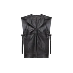 La Rando Tops-- Pergamino Tunic - Lambskin Leather - Black - Artisan Top - Luxury High Quality Leather - Avvenice