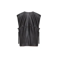La Rando Tops-- Pergamino Tunic - Lambskin Leather - Black - Artisan Top - Luxury High Quality Leather - Avvenice