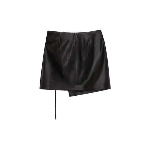 La Rando Skirts-- Traful Mini Skirt - Lambskin Leather - Black - Artisan Skirt - Luxury High Quality Leather - Avvenice