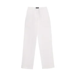 La Rando Trousers-- Trelew Pants - Linen - White - Luxury High Quality Leather - Avvenice