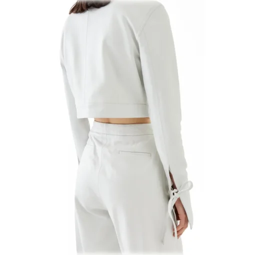 La Rando Trousers-- Varela Pants - Soft Lambskin - White - Artisan Pants - Luxury High Quality Leather - Avvenice