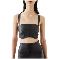 La Rando Tops-- Wilde Top - Bovine Leather - Black - Artisan Top - Luxury High Quality Leather - Avvenice