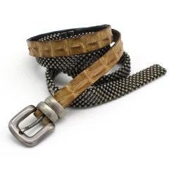 Laura B Belts-- Croco Belt - Beige Croco - Dorè - Leather Belt - Luxury High Quality Belt - Avvenice