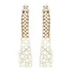 Laura B Earrings-- Eiffel Earrings - Mesh and Swarovski Earrings - White - White Swarovski - Handmade Earrings - Luxury High Quality - Avvenice