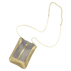 Laura B Bags-- New Basic Disco Bag - Leather and Mesh Bag - Gold - Strap Bag - Luxury High Quality Bag - Avvenice