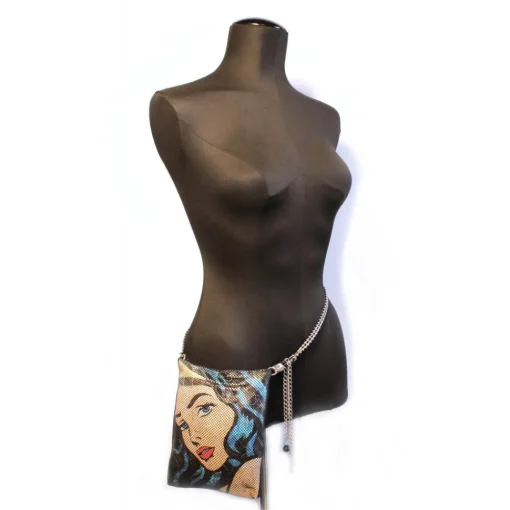 Laura B Bags-- Wonder Woman Disco - Belt Bag - Gold Freya - Silver Tamara - Luxury High Quality Bag - Avvenice