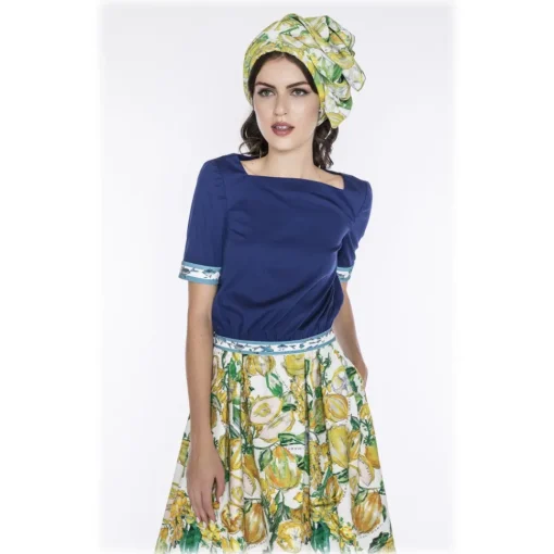 Leda Di Marti Skirts-- Grampo Long Skirt - Cedar Print - Haute Couture Made in Italy - Luxury High Quality Dress - Avvenice