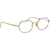 Linda Farrow Sunglasses & Eyewear-- 520 C6 Angular Optical Frames - Yellow Gold and Nickel - Eyewear - Avvenice
