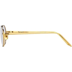 Linda Farrow Sunglasses & Eyewear-- 520 C6 Angular Optical Frames - Yellow Gold and Nickel - Eyewear - Avvenice