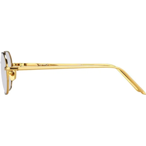 Linda Farrow Sunglasses & Eyewear-- 520 C6 Angular Optical Frames - Yellow Gold and Nickel - Eyewear - Avvenice